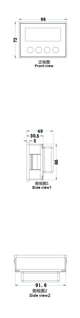 磁性位移測量儀MA10S三視效果圖